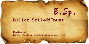 Bilicz Szilvánusz névjegykártya